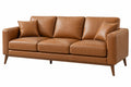 Divano 3 posti 220 x 90 x 85 cm in similpelle marrone - stile moderno