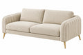 Divano 2 posti 180 x 85 x 85 cm in tessuto bouclé beige con piedini metallici stile moderno