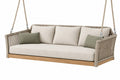 Divano sospeso da giardino 220 x 85 x 75 cm in corda e legno beige stile contemporaneo