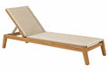 Lettino prendisole 200 x 70 cm in legno e corda beige - schienale reclinabile da esterno