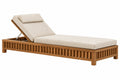 Lettino prendisole da esterno 200 x 75 cm in legno marrone con cuscino beige - schienale regolabile