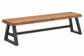 Panca 180 x 35 x 45 cm in legno marrone e metallo nero stile industriale