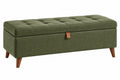 Panca contenitore 120 x 45 x 48 cm in tessuto verde - imbottita con coperchio trapuntato