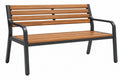 Panchina da giardino 122 x 65 x 85 cm in legno e metallo marrone nero - due posti con braccioli