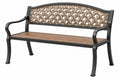 Panca da giardino 122 x 61 x 91 cm in metallo nero e intreccio beige - stile classico per esterni