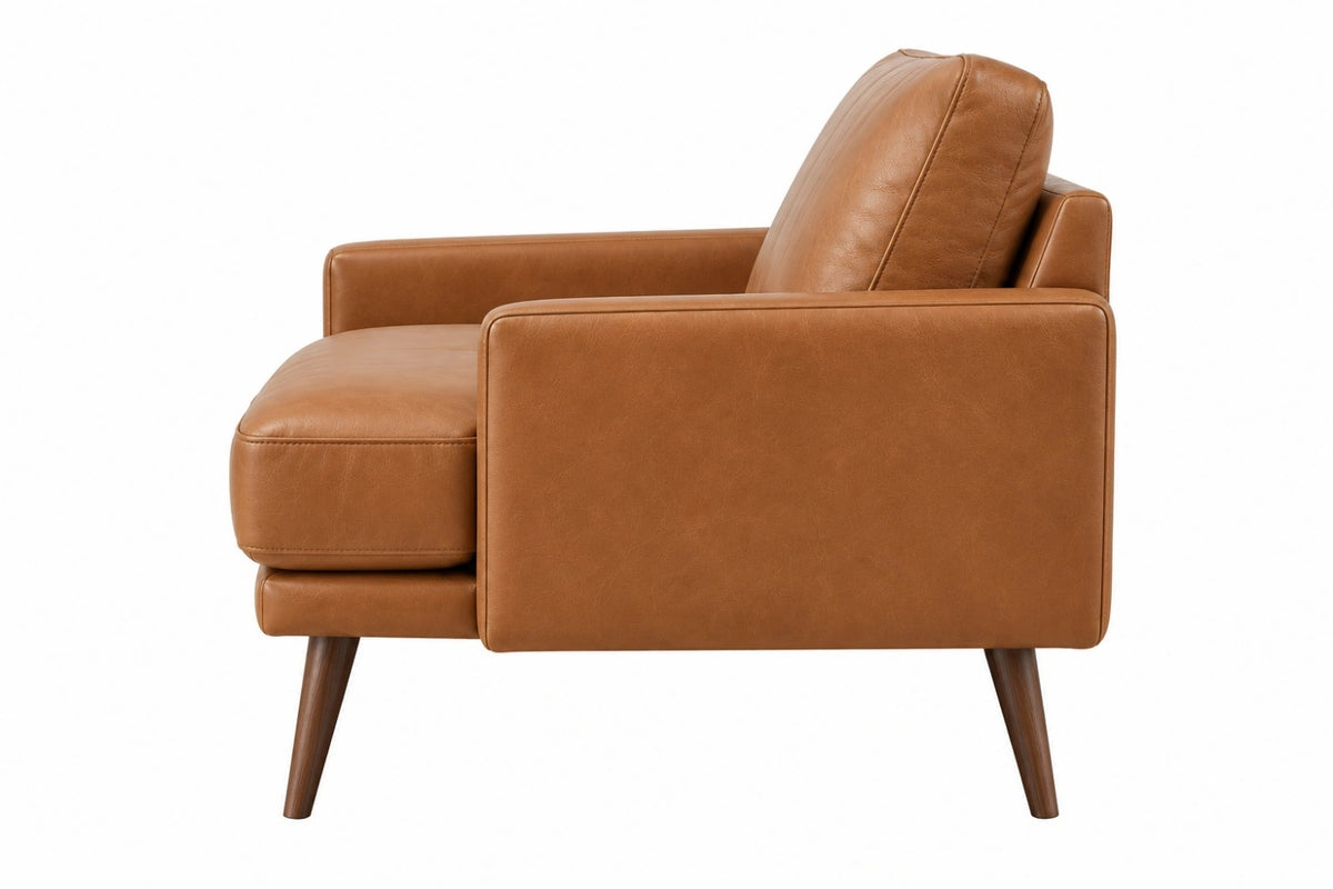 Poltrona 86 x 88 x 82 cm in rivestimento effetto pelle marrone - stile moderno per soggiorno