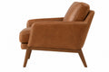 Poltrona 82 x 86 x 90 cm in similpelle marrone con gambe in legno stile moderno