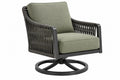 Poltrona da esterno girevole 78 x 72 x 85 cm in metallo e corda grigio verde
