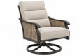 Poltrona da esterno 78 x 85 x 98 cm in metallo e vimini beige girevole