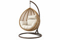 Poltrona sospesa 105 x 105 x 195 cm in rattan marrone con supporto in metallo per esterno