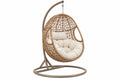 Poltrona sospesa 105 x 105 x 195 cm in rattan sintetico beige con supporto in metallo